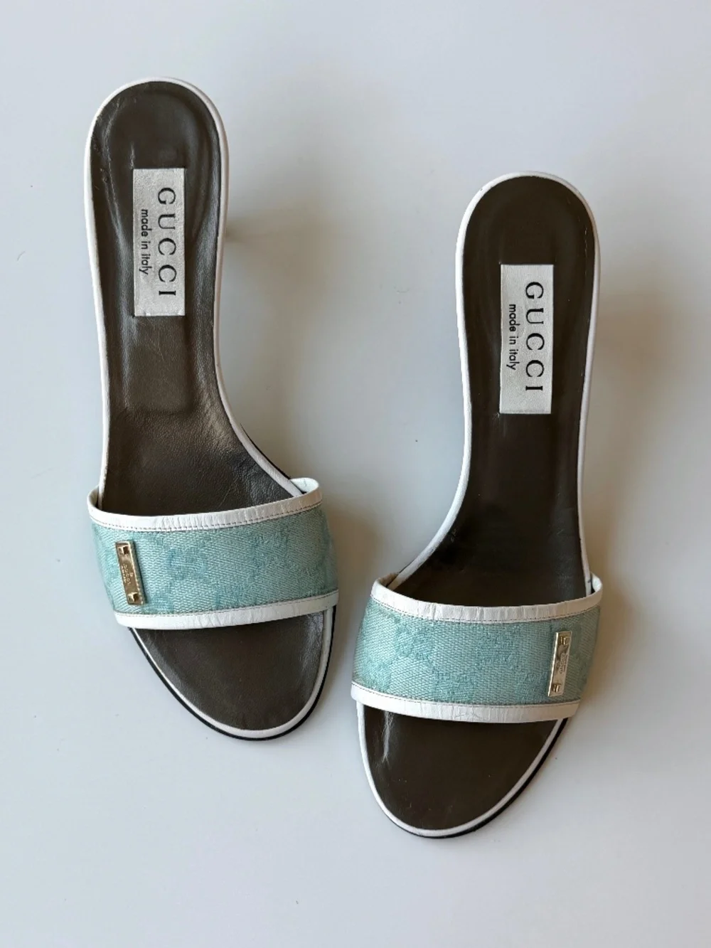 Vintage Gucci by Tom Ford GG monogram kitten heel slide mules, IT 38